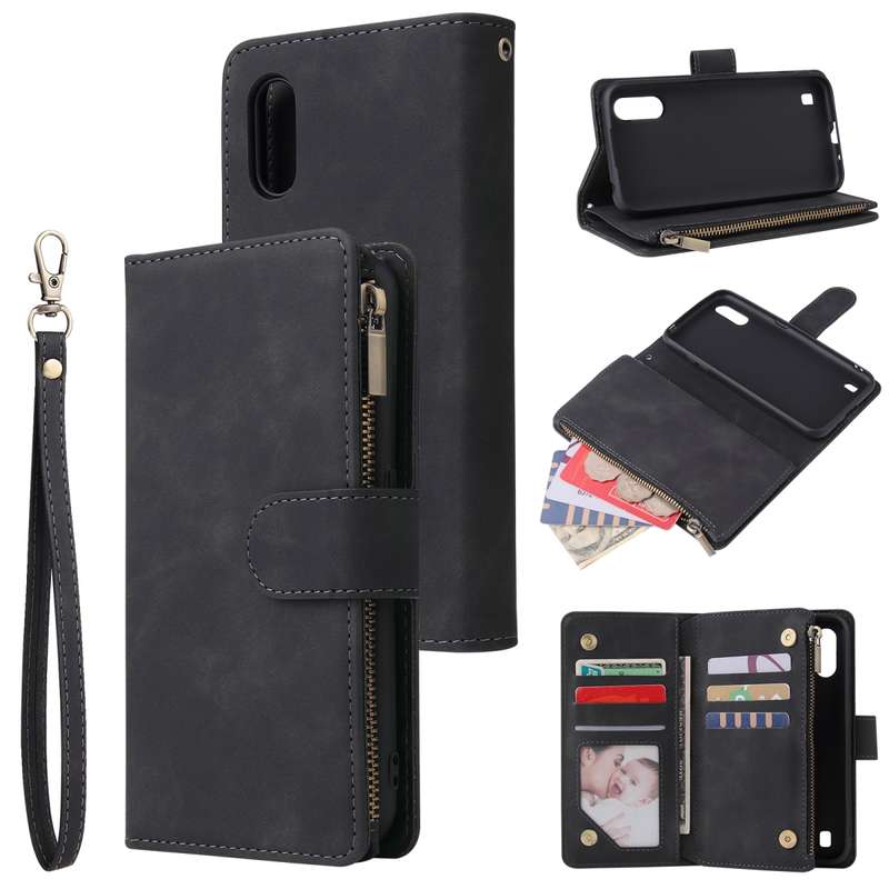 For Galaxy A01 Multifunctional Horizontal Flip Leather Case, with Card Slot & Holder & Zipper Wallet