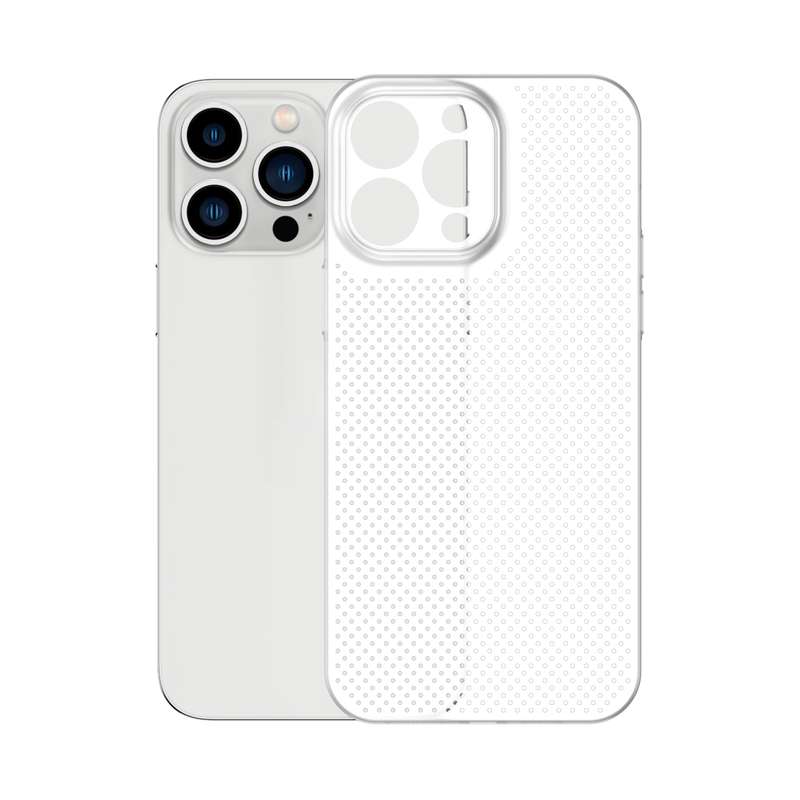 For iPhone 14 Pro Honeycomb Hollow Heat Dissipation Phone Case(Grey)