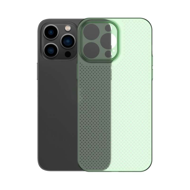For iPhone 14 Pro Honeycomb Hollow Heat Dissipation Phone Case(Grey)