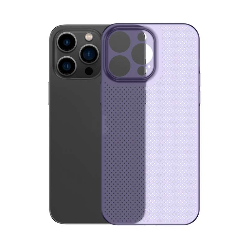 For iPhone 14 Pro Honeycomb Hollow Heat Dissipation Phone Case(Grey)