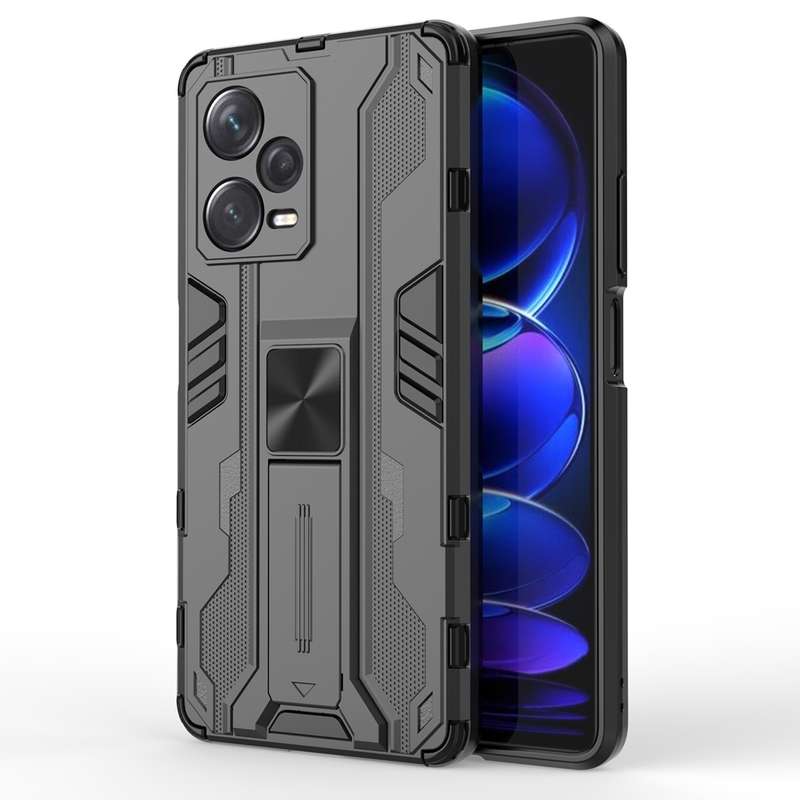 For Xiaomi Redmi Note 12 Pro+ China Supersonic PC + TPU Shock-proof Protective Case with Holder(Blac