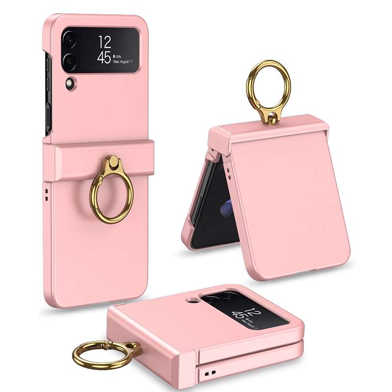 For Samsung Galaxy Z Flip4 GKK Ultrathin Hinge Full Coverage Phone Case with Ring Holder(White)