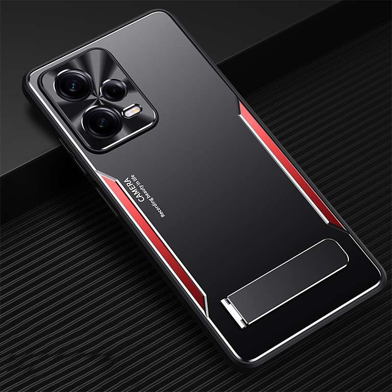 For Xiaomi Redmi Note 12 Pro+ China Blade Series TPU + Titanium Alloy Phone Case with Holder(Black B