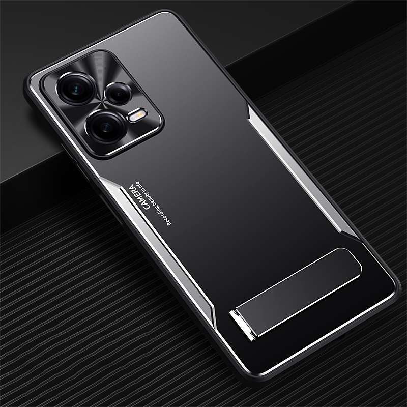 For Xiaomi Redmi Note 12 Pro+ China Blade Series TPU + Titanium Alloy Phone Case with Holder(Black B