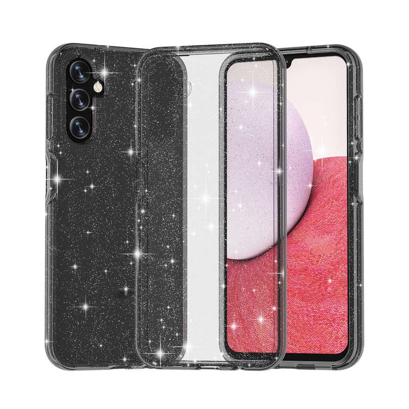 For Samsung Galaxy A14 5G / 4G Shockproof Terminator Style Glitter Powder Phone Case(Shiny Gold)