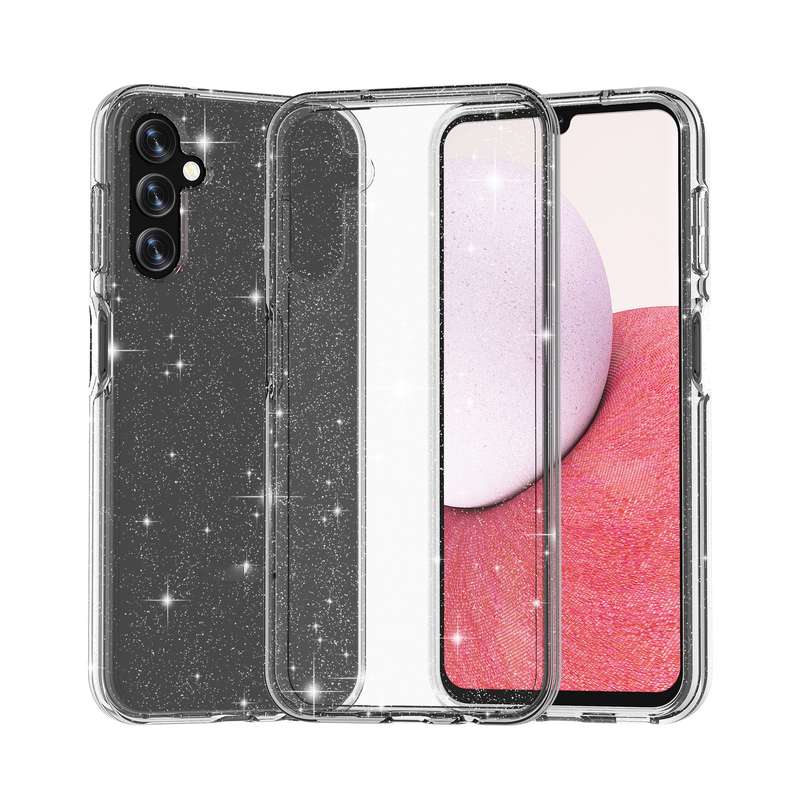 For Samsung Galaxy A14 5G / 4G Shockproof Terminator Style Glitter Powder Phone Case(Shiny Gold)