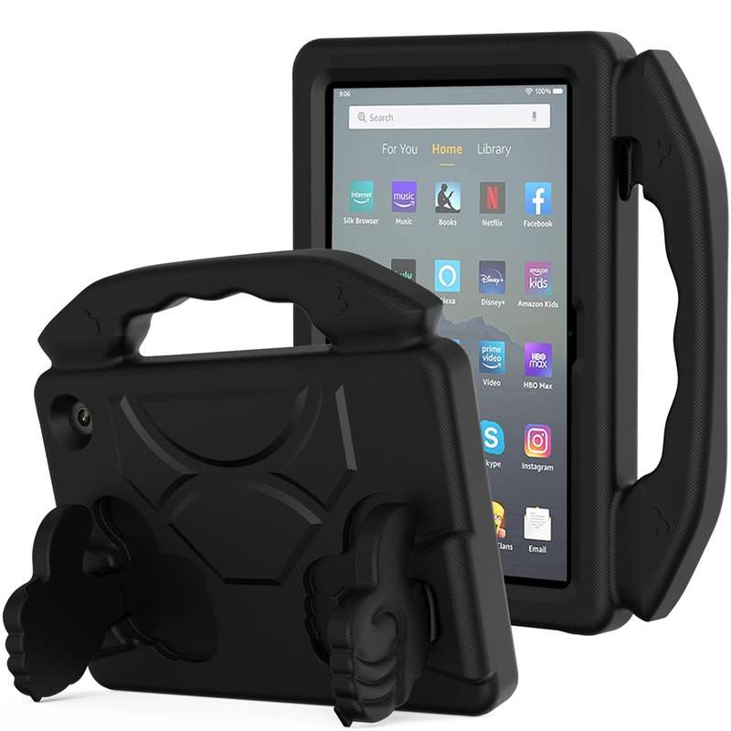 For Amazon Kindle Fire 7 2022 Children EVA Shockproof Tablet Case with Thumb Bracket(Green)