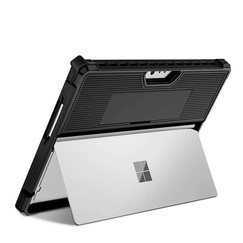 For Microsoft Surface Pro 9 Striped Hollow Tablet Case(Black)
