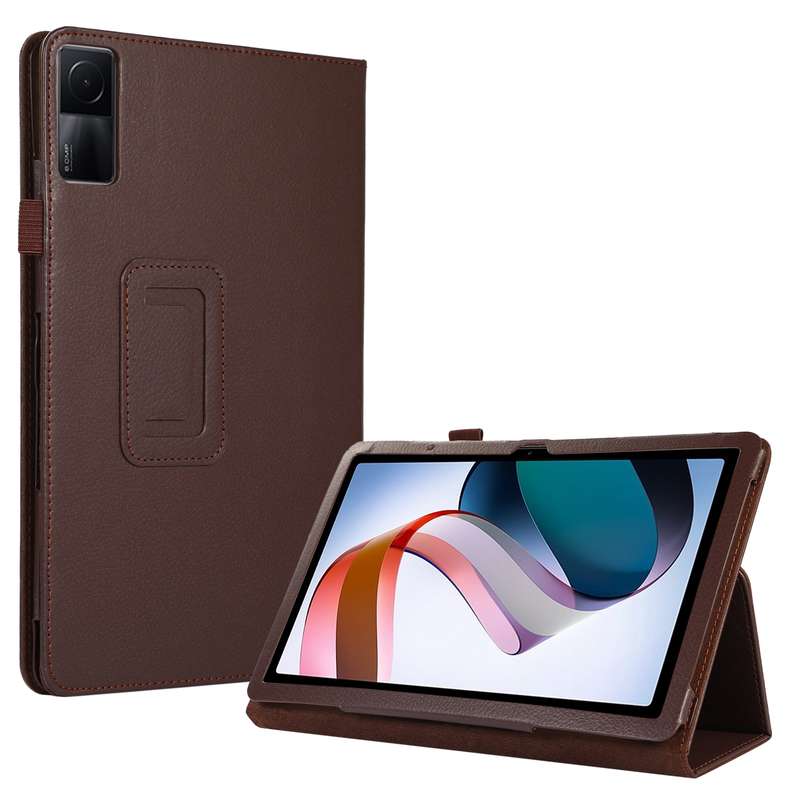 For Xiaomi Redmi Pad 10.61 Litchi Texture Leather Tablet Case with Holder(Brown)