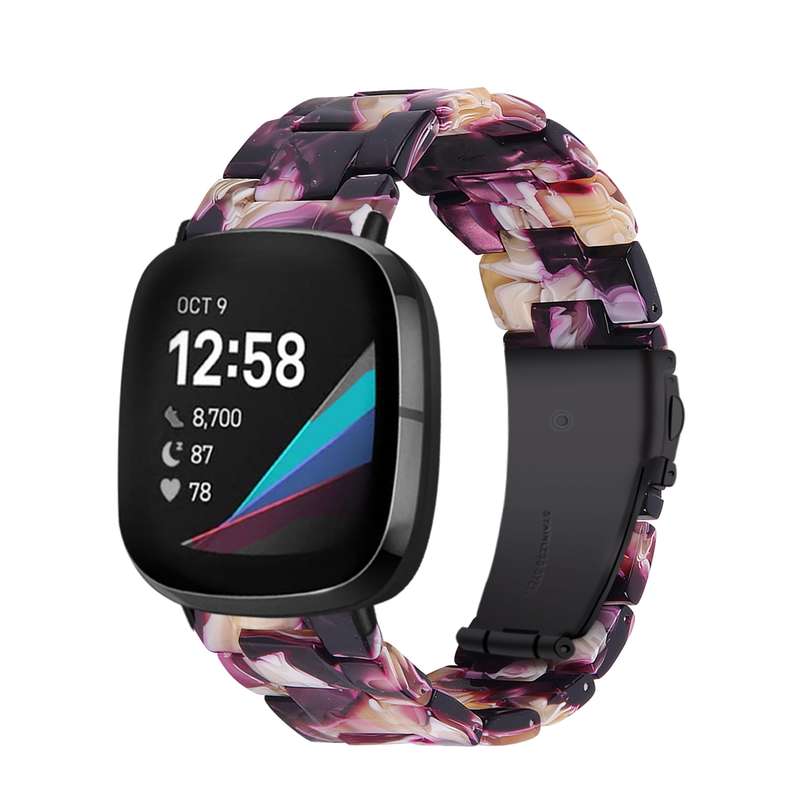 For Fitbit Versa 4 / Sense 2 Universal Resin Watch Band(Dark Grey)
