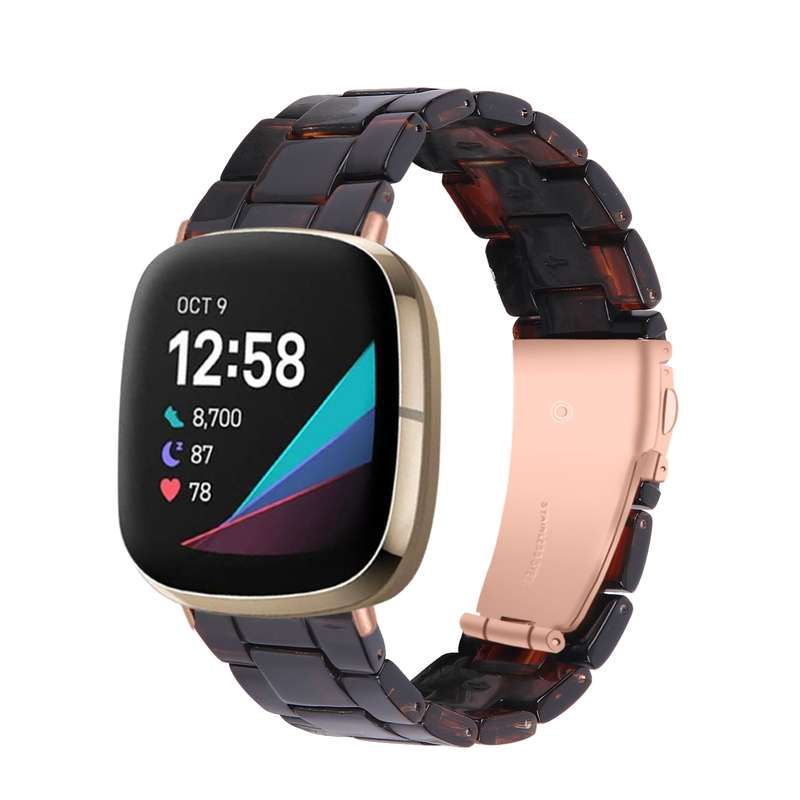 For Fitbit Versa 4 / Sense 2 Universal Resin Watch Band(Dark Grey)