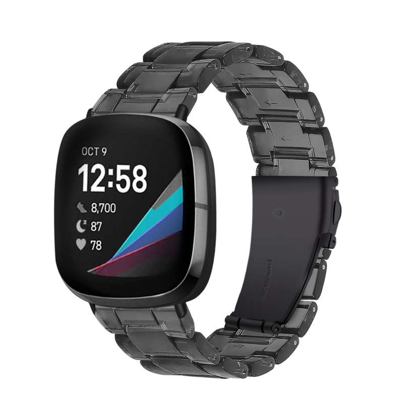 For Fitbit Versa 4 / Sense 2 Universal Resin Watch Band(Dark Grey)