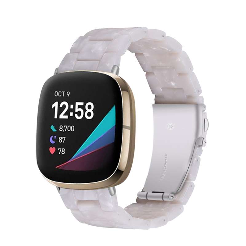 For Fitbit Versa 4 / Sense 2 Universal Resin Watch Band(Dark Grey)