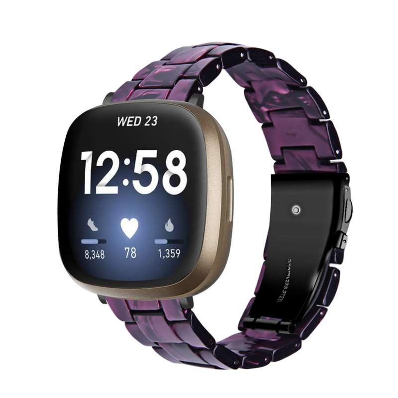 For Fitbit Versa 4 / Sense 2 Universal Resin Watch Band(Dark Grey)