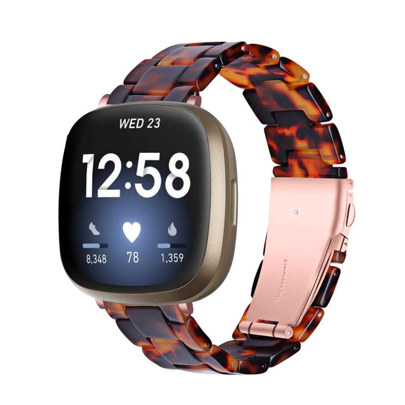 For Fitbit Versa 4 / Sense 2 Universal Resin Watch Band(Dark Grey)