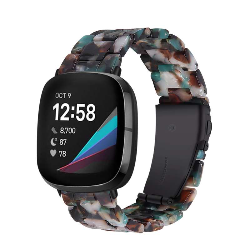 For Fitbit Versa 4 / Sense 2 Universal Resin Watch Band(Dark Grey)