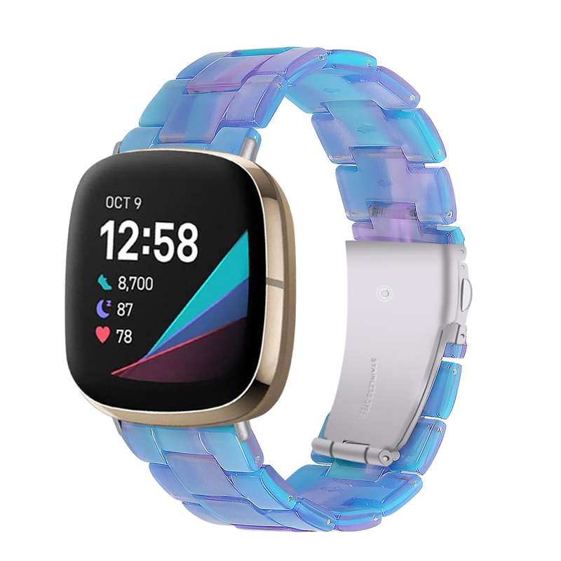 For Fitbit Versa 4 / Sense 2 Universal Resin Watch Band(Dark Grey)