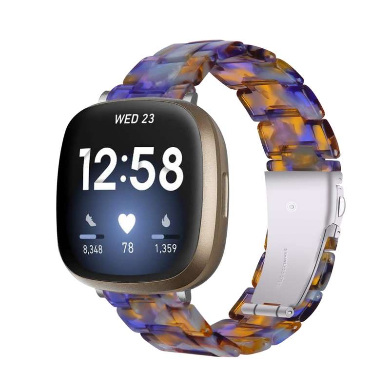 For Fitbit Versa 4 / Sense 2 Universal Resin Watch Band(Dark Grey)