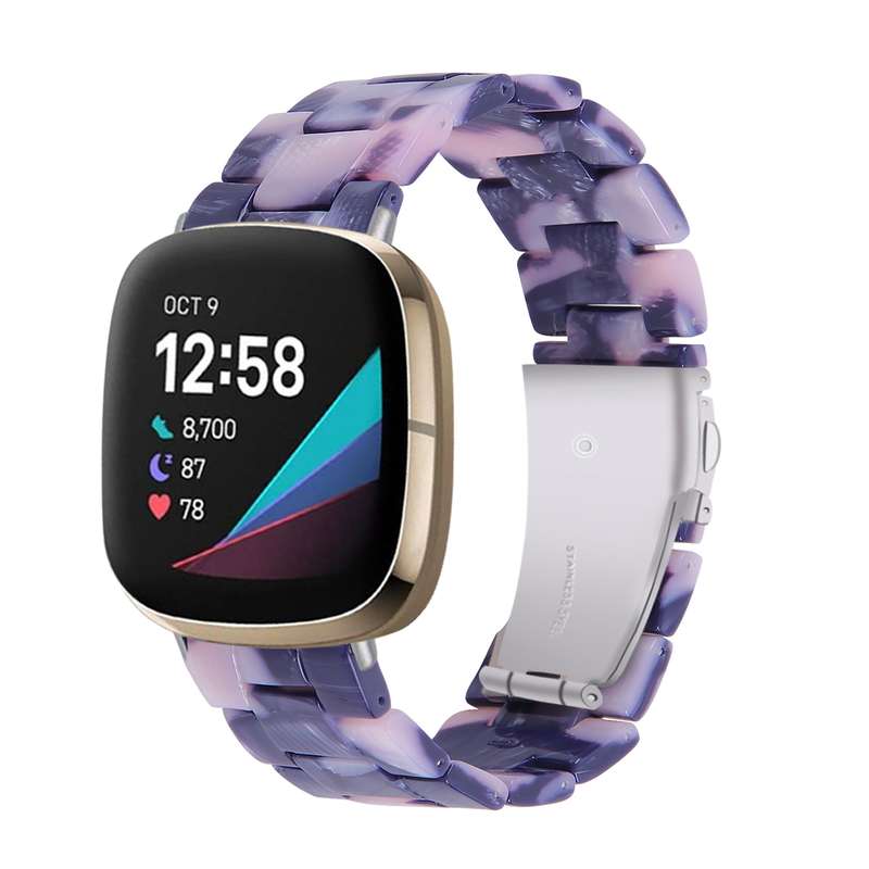 For Fitbit Versa 4 / Sense 2 Universal Resin Watch Band(Dark Grey)