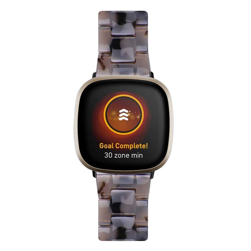 For Fitbit Versa 4 / Sense 2 Universal Resin Watch Band(Dark Grey)
