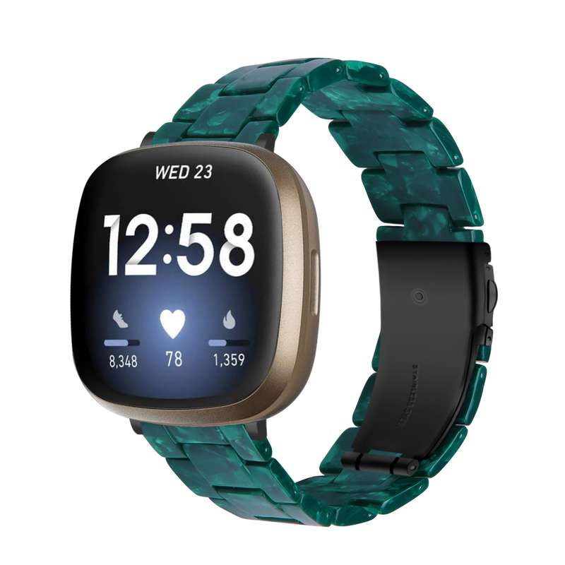 For Fitbit Versa 4 / Sense 2 Universal Resin Watch Band(Dark Grey)