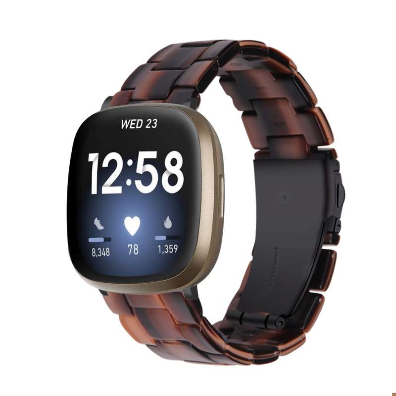 For Fitbit Versa 4 / Sense 2 Universal Resin Watch Band(Dark Grey)