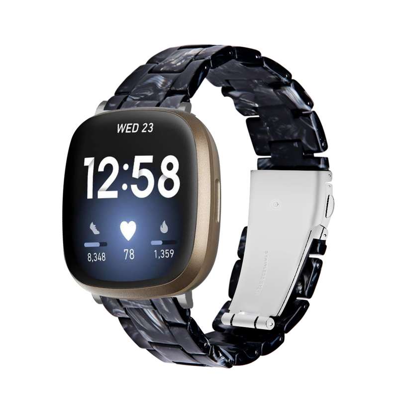 For Fitbit Versa 4 / Sense 2 Universal Resin Watch Band(Dark Grey)