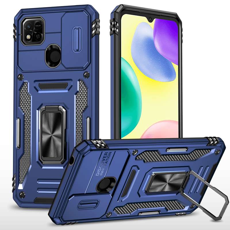 For Xiaomi Redmi 10C Armor PC + TPU Camera Shield Phone Case(Black)