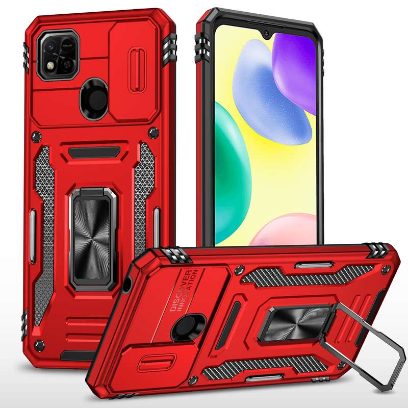 For Xiaomi Redmi 10C Armor PC + TPU Camera Shield Phone Case(Black)
