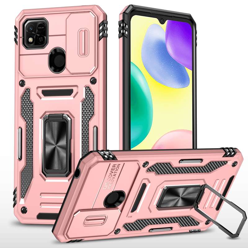 For Xiaomi Redmi 10C Armor PC + TPU Camera Shield Phone Case(Black)