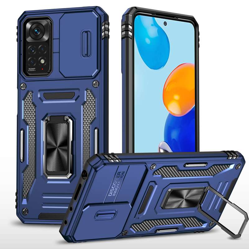 For Xiaomi Redmi Note 11 Pro Armor PC + TPU Camera Shield Phone Case(Grey)