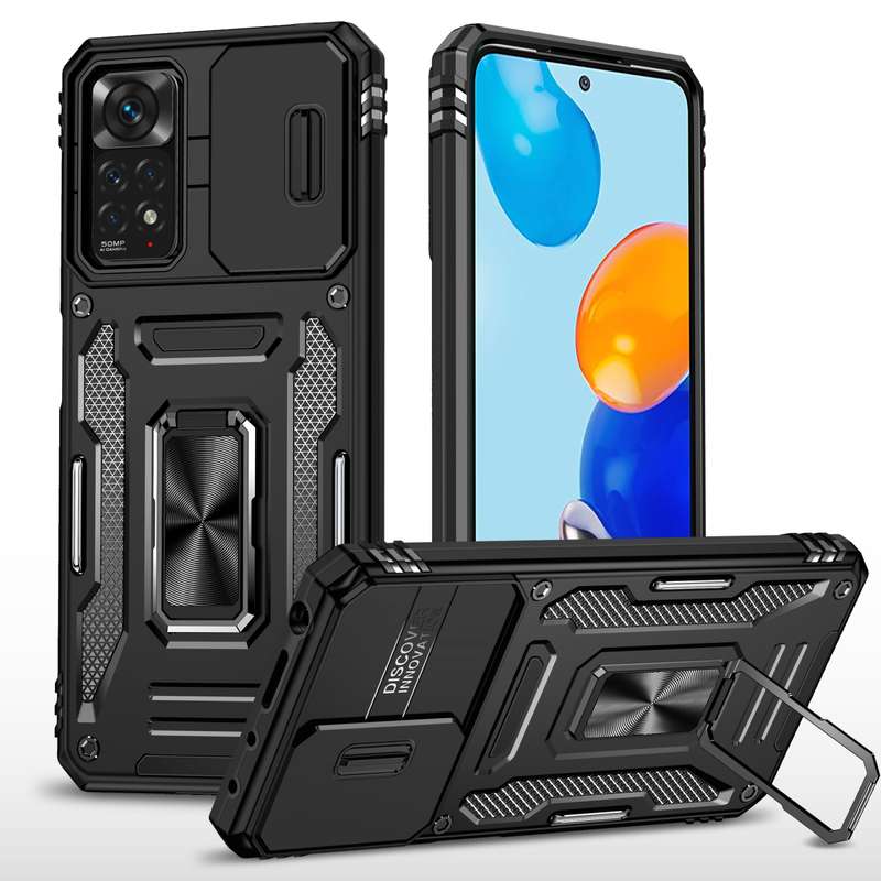 For Xiaomi Redmi Note 11 Pro Armor PC + TPU Camera Shield Phone Case(Grey)