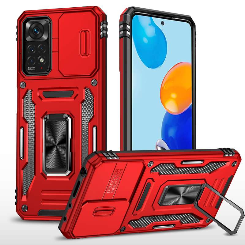 For Xiaomi Redmi Note 11 Pro Armor PC + TPU Camera Shield Phone Case(Grey)