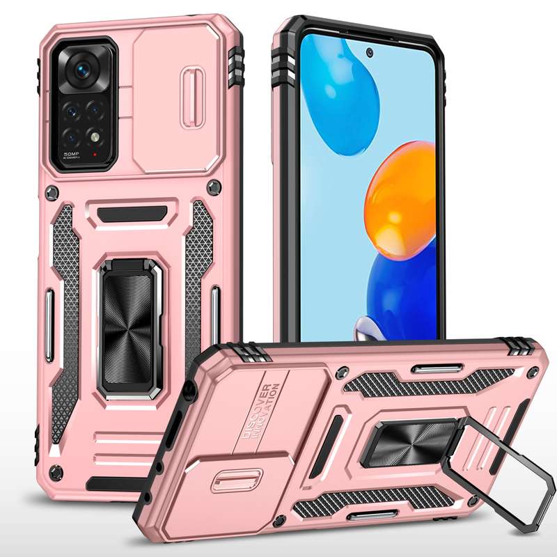 For Xiaomi Redmi Note 11 Pro Armor PC + TPU Camera Shield Phone Case(Grey)