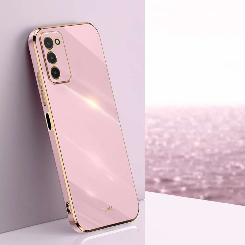For Samsung Galaxy A03s XINLI Straight Edge 6D Electroplate TPU Phone Case(Black)