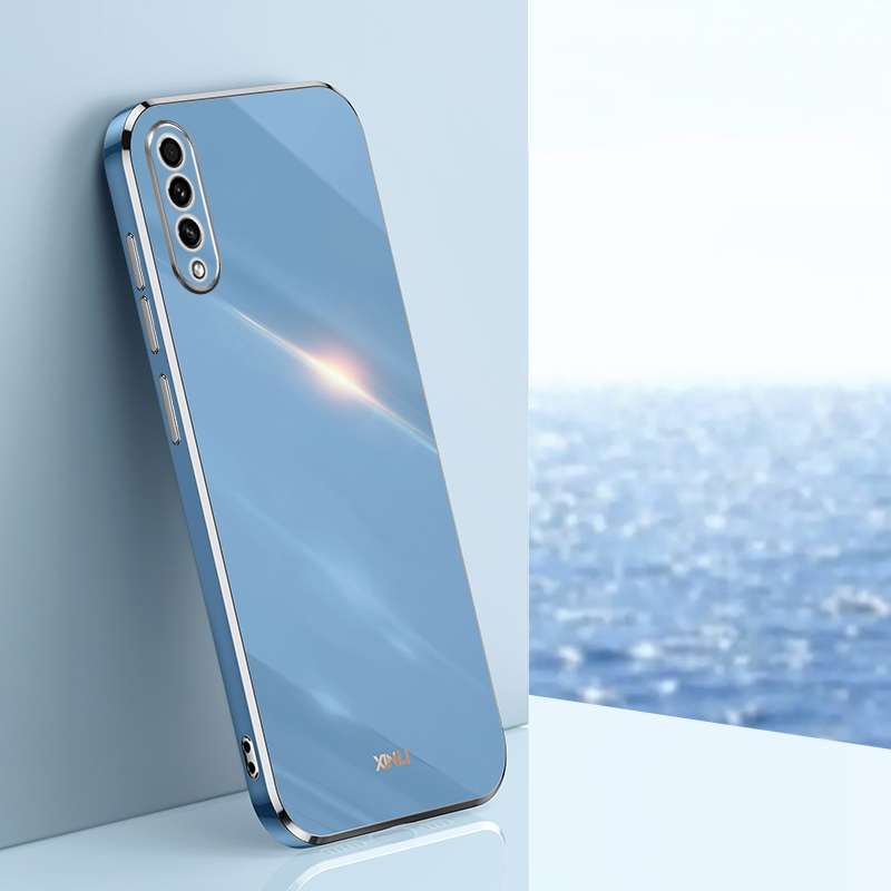 For Samsung Galaxy A50 XINLI Straight Edge 6D Electroplate TPU Phone Case(Black)