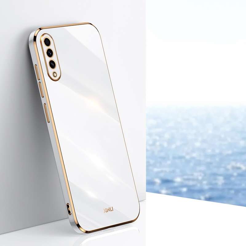 For Samsung Galaxy A50 XINLI Straight Edge 6D Electroplate TPU Phone Case(Black)
