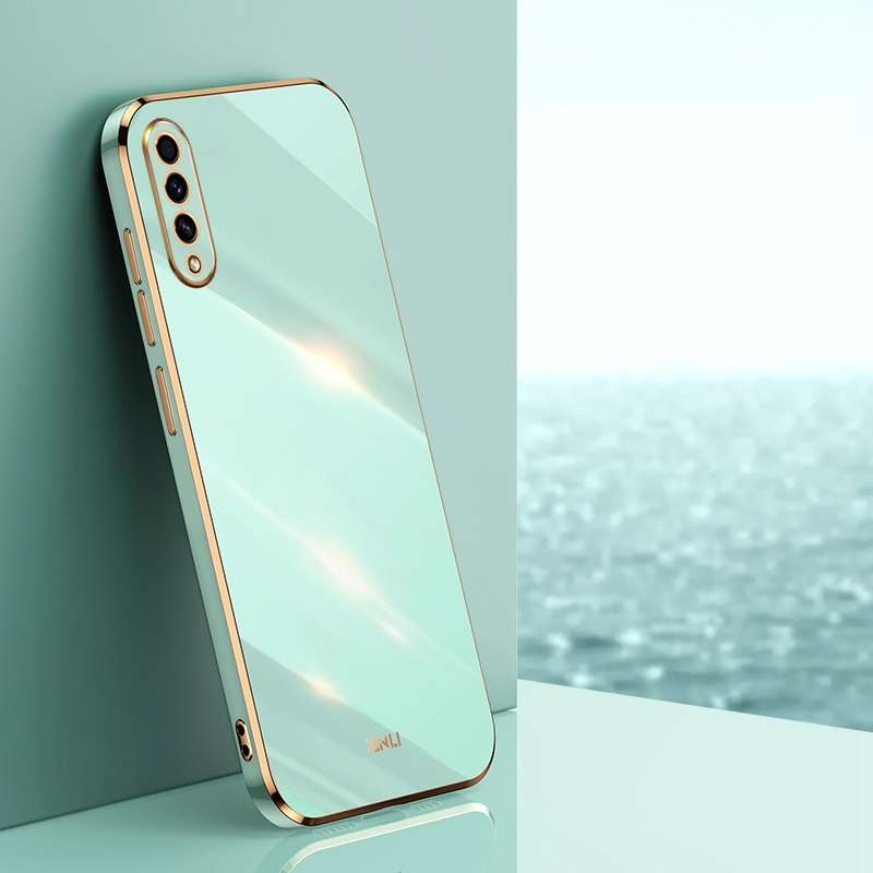 For Samsung Galaxy A50 XINLI Straight Edge 6D Electroplate TPU Phone Case(Black)