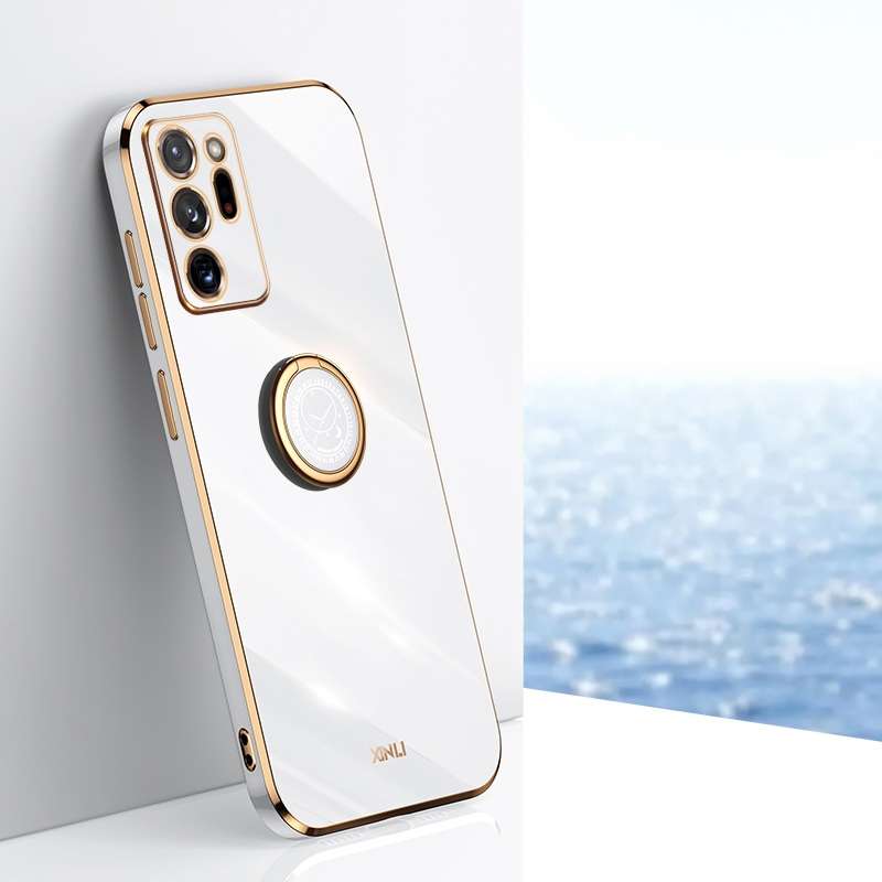 For Samsung Galaxy Note20 Ultra XINLI Straight Edge 6D Electroplate TPU Phone Case with Ring Holder(