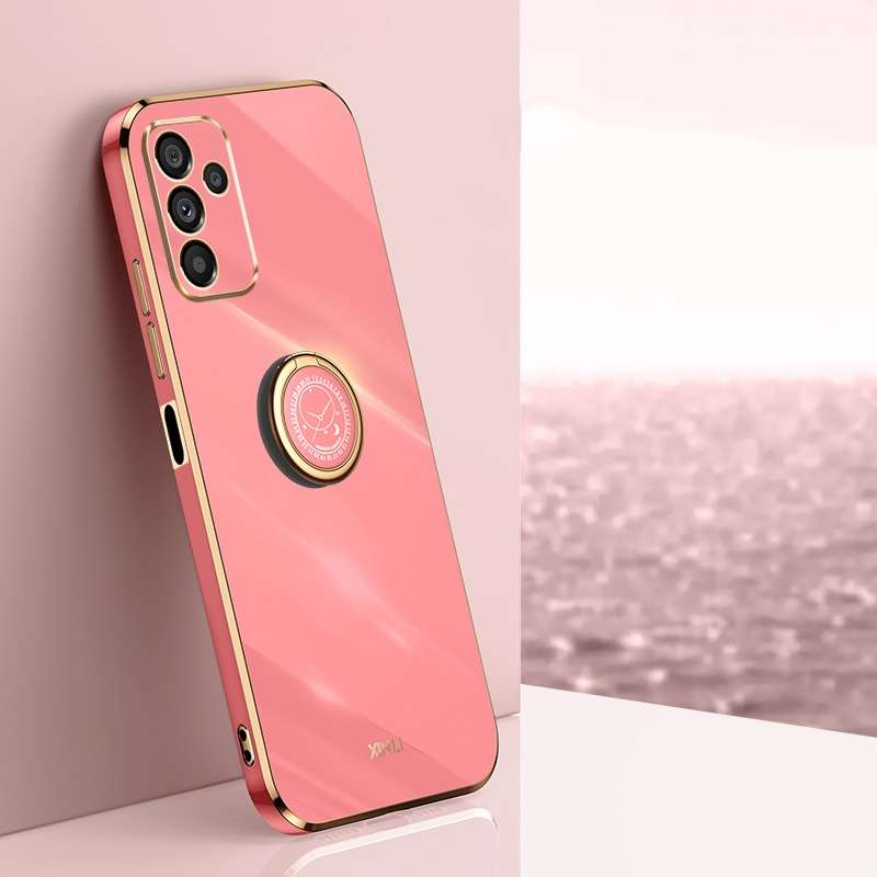 For Samsung Galaxy A14 5G XINLI Straight Edge 6D Electroplate TPU Phone Case with Ring Holder(Mint G