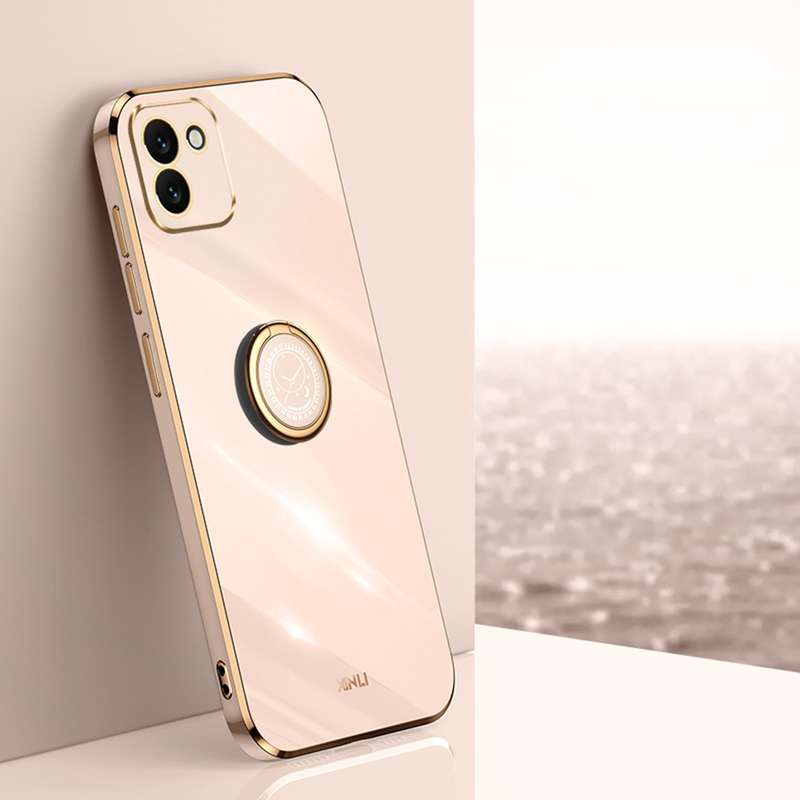 For Samsung Galaxy A03 XINLI Straight Edge 6D Electroplate TPU Phone Case with Ring Holder(White)