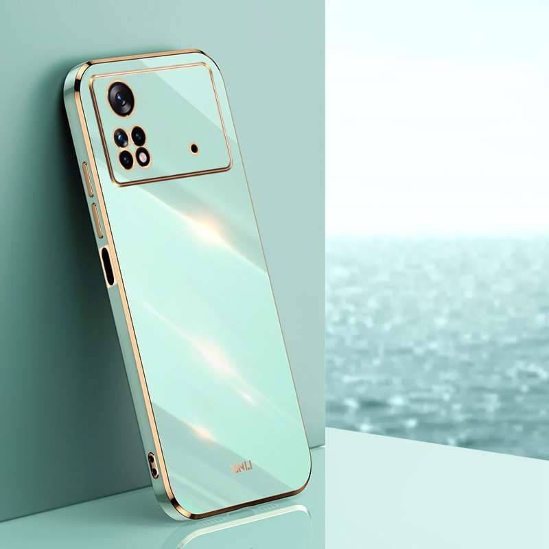 For Xiaomi Poco M4 Pro XINLI Straight Edge 6D Electroplate TPU Phone Case(Celestial Blue)