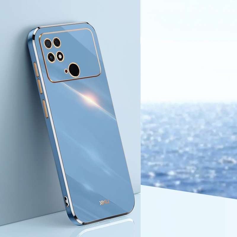 For Xiaomi Poco C40 XINLI Straight Edge 6D Electroplate TPU Phone Case(Cherry Purple)