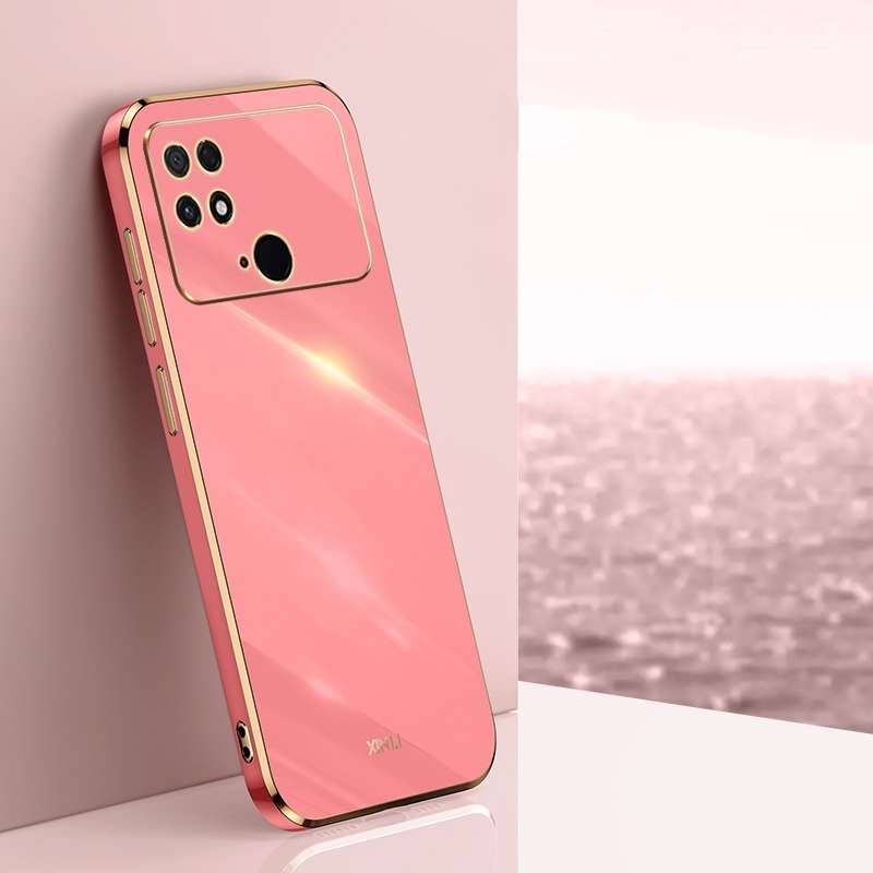 For Xiaomi Poco C40 XINLI Straight Edge 6D Electroplate TPU Phone Case(Cherry Purple)