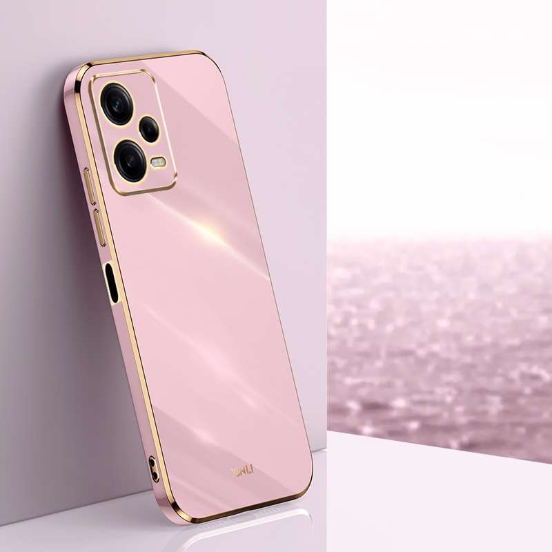 For Xiaomi Redmi Note 12 Pro+ China XINLI Straight Edge 6D Electroplate TPU Phone Case(Cherry Purple