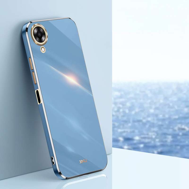 For OPPO A17k XINLI Straight Edge 6D Electroplate TPU Phone Case(Cherry Purple)