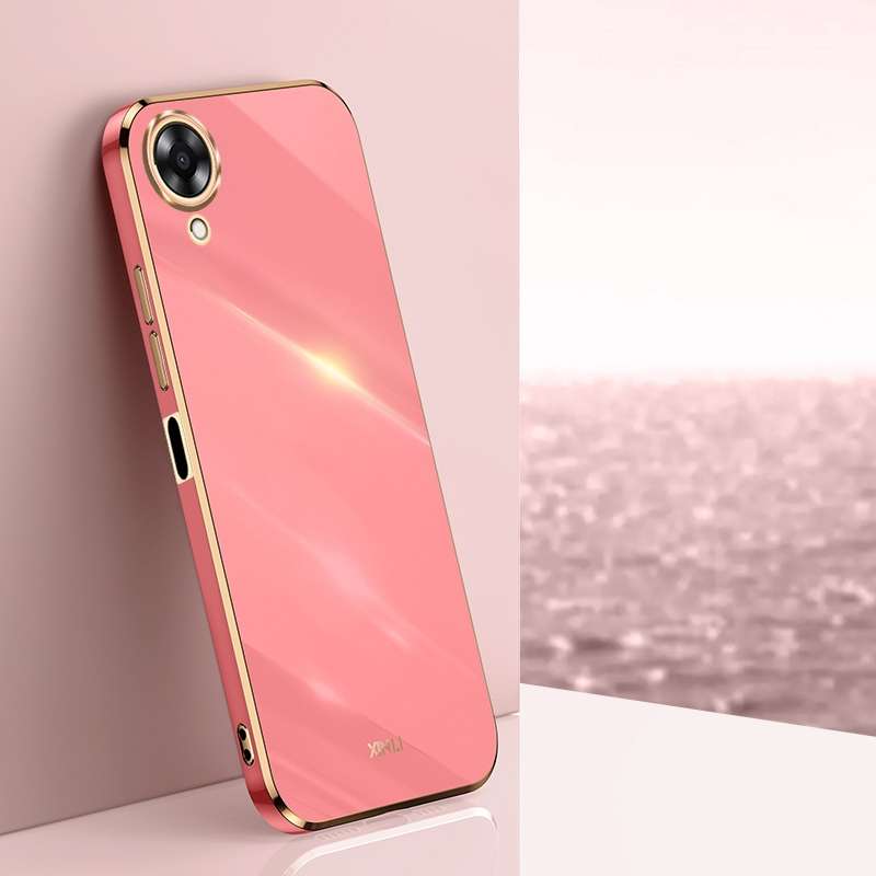 For OPPO A17k XINLI Straight Edge 6D Electroplate TPU Phone Case(Cherry Purple)