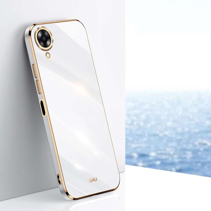 For OPPO A17k XINLI Straight Edge 6D Electroplate TPU Phone Case(Cherry Purple)