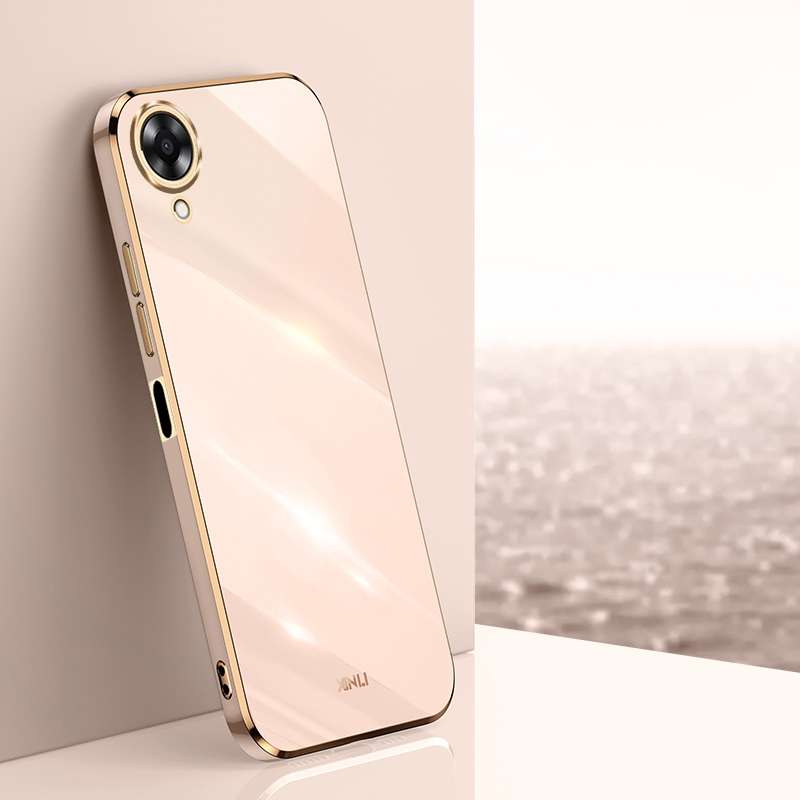 For OPPO A17k XINLI Straight Edge 6D Electroplate TPU Phone Case(Cherry Purple)