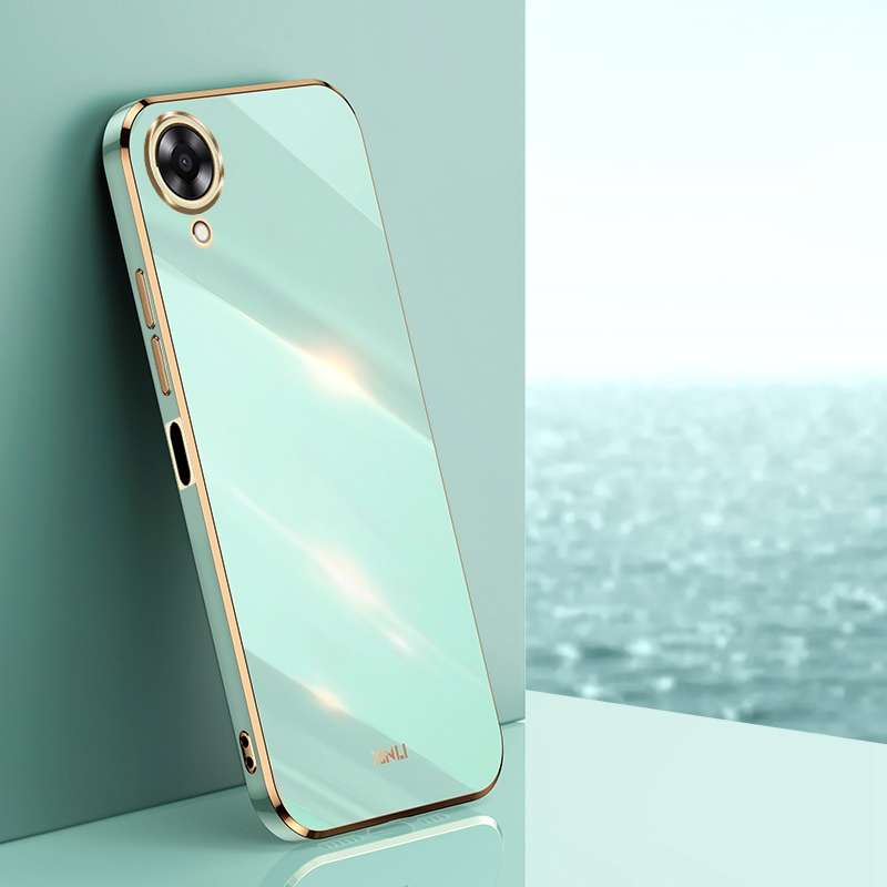 For OPPO A17k XINLI Straight Edge 6D Electroplate TPU Phone Case(Cherry Purple)
